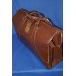 Large quality mid century Leather Briefcase with makers tag.