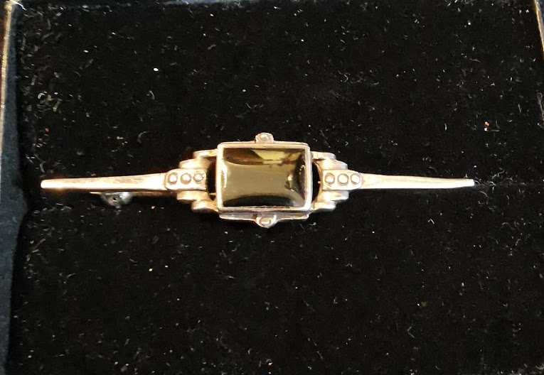 Art Deco style Silver Bar Pin brooch marked 925.