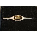 Art Deco style Silver Bar Pin brooch marked 925.