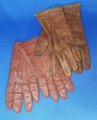 Two Pairs Vintage Leather driving Gloves.