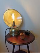 Original Bialaddin bowl fire heater Lamp Upcycled to a Vintage Lamp.