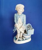 Sitzendorf Dresden porcelain figure Blue and White Drinking Man 1887 - 1900