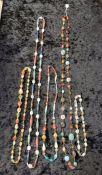 Group lot of 5 strings of vintage style beads.