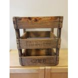 Vintage wooden wired bound and nailed cider crate