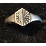 Small ring possibly childs signet ring, marked siver.