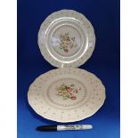 Elegant Floral Royal Doulton Warwick Dinner Plates x 2