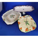 Group including Unusual Cake Sandwich Plate A J Wilkinson Ltd Royal Staffordshire Pottery