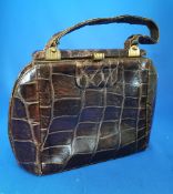 1940s Brown Alligator Handbag