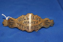 Very Rare Horse / Donkey Brass makers plate Probably Victorian