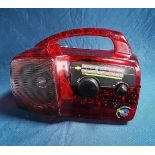 Red Transparent FreePlay Wind UP and Solar powered Radio