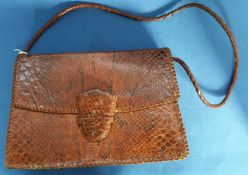 Vintage Real Snake Skin Hand Bag