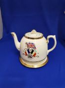 Rare Commemorative teapot 1914 Allies S.J. Ltd. B. England with stand