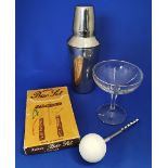 Group of Bar Items inc Babycham Glass, Martini Shaker.