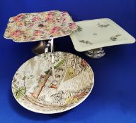 Group of three Vintage Cake or Sandwhich Stands Plates