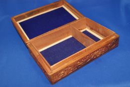 Carved Wooden Box with Lid.