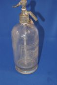 Vintage Large Glass Syphon Stretton Hills Mineral Water Co Church Salop