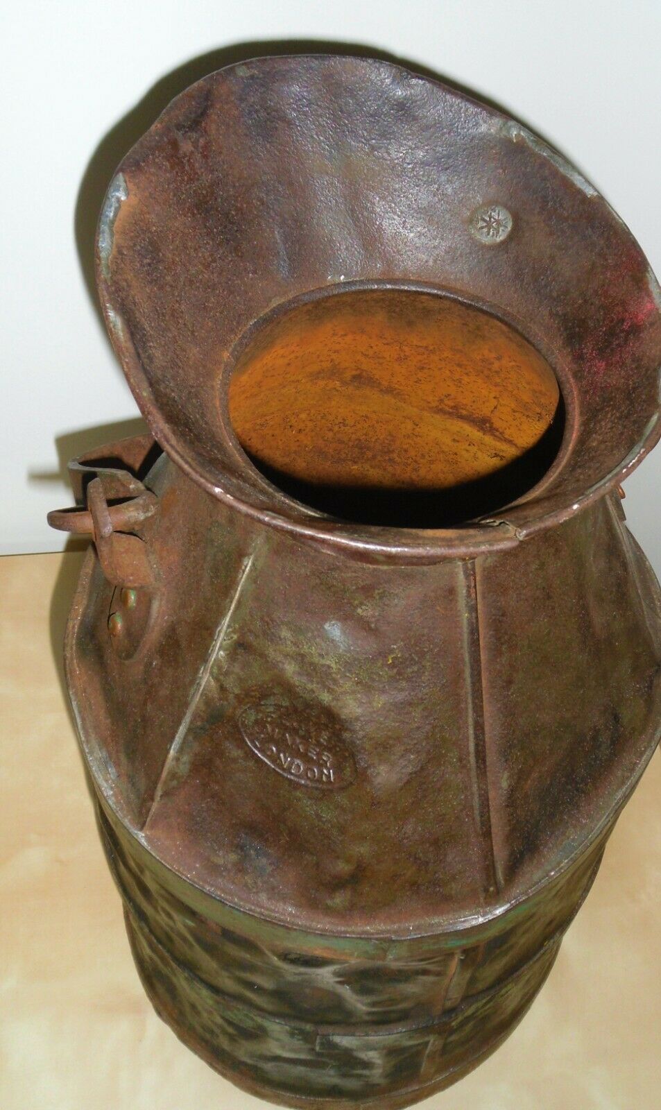 Rare Vintage Large 5 Gallon Fuel Oil Jug Can Racing Car Speed Pourer - Image 2 of 7