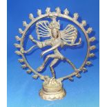 A vintage Asian Bronze/Metal figure modeled as Shiva / Nataraja Lord of the Dance.