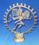 A vintage Asian Bronze/Metal figure modeled as Shiva / Nataraja Lord of the Dance.