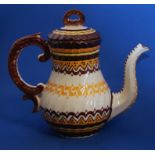 Henriot Quimper Coffee Pot Large Pattern 135 Mid Century Hand Painted Earthenware 1950's