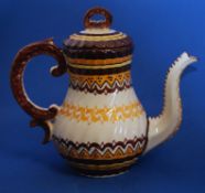 Henriot Quimper Coffee Pot Large Pattern 135 Mid Century Hand Painted Earthenware 1950's
