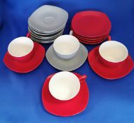 Midwinter Melemex cups and saucers and side plates 1950s 60s