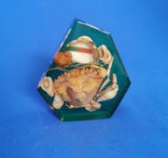 Vintage 1960s Kitsch Lucite Sea Shells Crab Paperweight Portugal