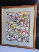 1970s Norman Hood Caricature Framed Picture No1