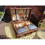 Chrome & Orange Picnic Basket set