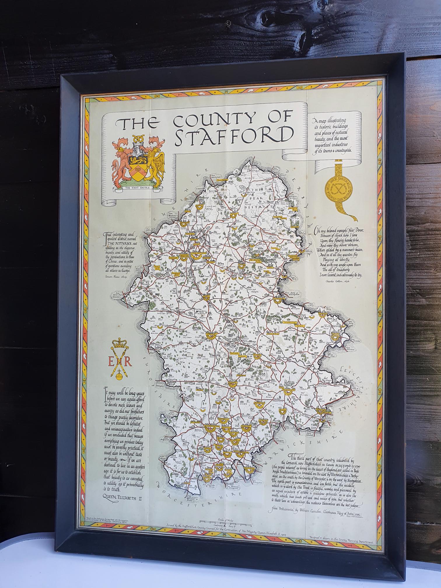 Stafford Vintage Framed Map