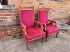 A pair of Edwardian parlour chairs