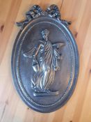 Cast Iron Art Nouveau Wall Plaque