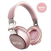 Bluetooth 5.0 Wireless Headphones Super Light Over Ear Eksa E100 Rose Gold