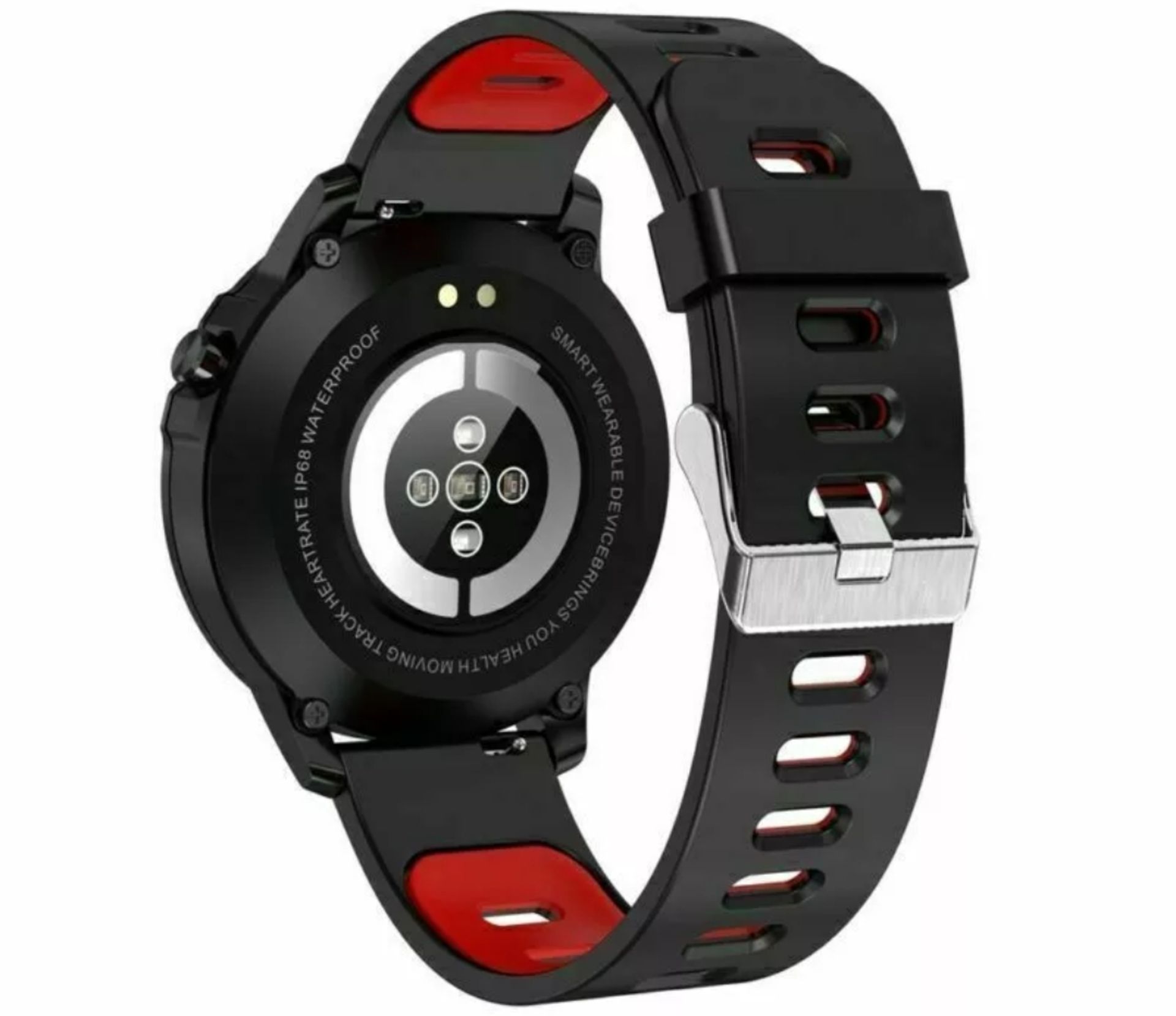 L8 Smart Watch Blood Pressure Heart Rate Smart Bracelet Fitness Tracker, Red/ Black Strap - Image 8 of 23