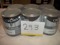 6 x Crown Undercoat White 750ml RRP £12 per tin