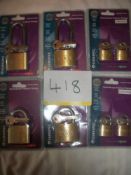 6 x Carlisle Brass Various Padlocks