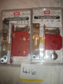 2 x Union 5 Lever Mortice & Deadlock