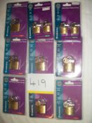 9 x Carlisle Brass Various Padlocks