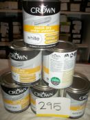 6 x Crown Quick Dry Primer Undercoat White 750ml RRP £12 per tin