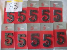 10 x 76mm Antique Black Numeral 5