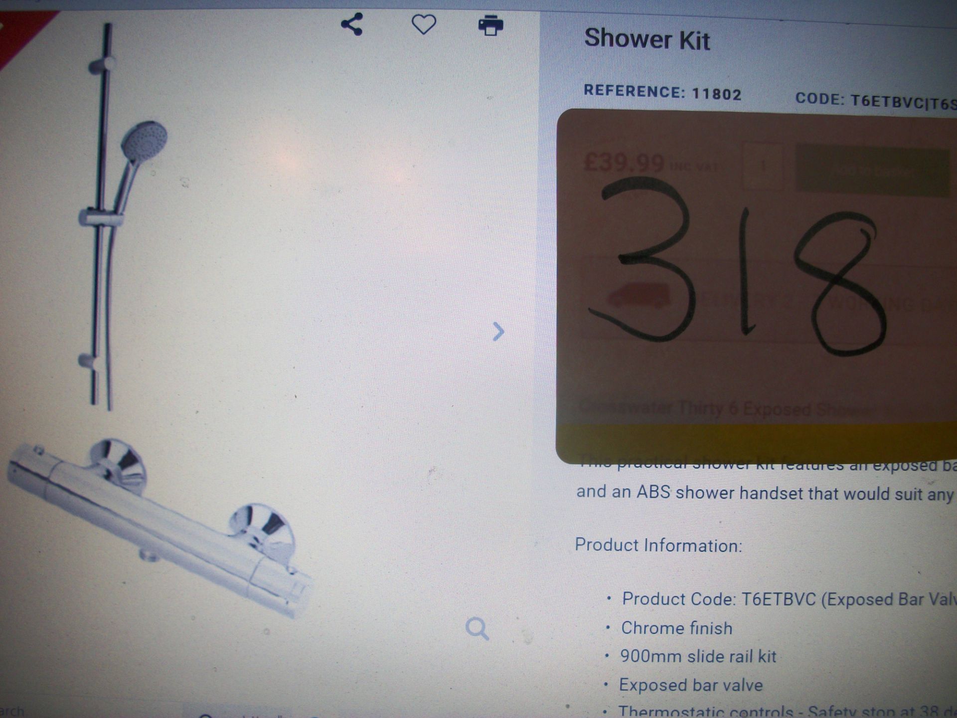 Crosswate Thirty6 Exposed Shower with Multi-Function Shower Kit