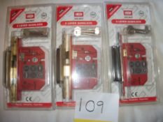 3 x Union 3 Lever Sashlock