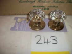 Gainsborough Crystal Knob Set Imported from Australia RRP £45 per Set