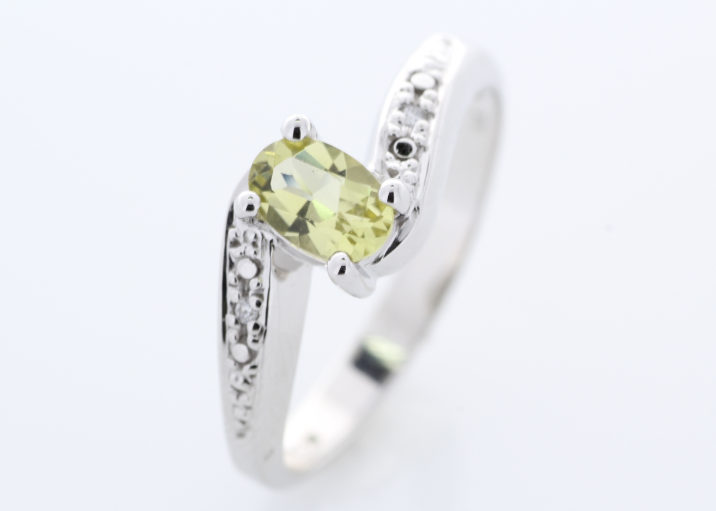 9ct White Gold Diamond And Lemon Quartz Ring - Image 6 of 8