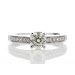 18ct White Gold Single Stone Claw Set Diamond Ring 0.73 Carats