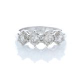 18ct White Gold Four Stone Claw Set Diamond Ring 2.10 Carats