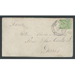 Palestine - Ottoman P.O. 1890 Cover to France franked 10pa cancelled "JERUS", Steichele 28/04.