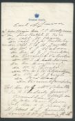 G.B. - Royalty c.1880 Manuscript list of guests written by Edward Albert, Prince of Wales, on Windso