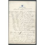 G.B. - Royalty c.1880 Manuscript list of guests written by Edward Albert, Prince of Wales, on Windso