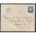 St Vincent 1898 Cover to London franked 2.1/2d on 1d blue cancelled by scarce "UNION" village datest